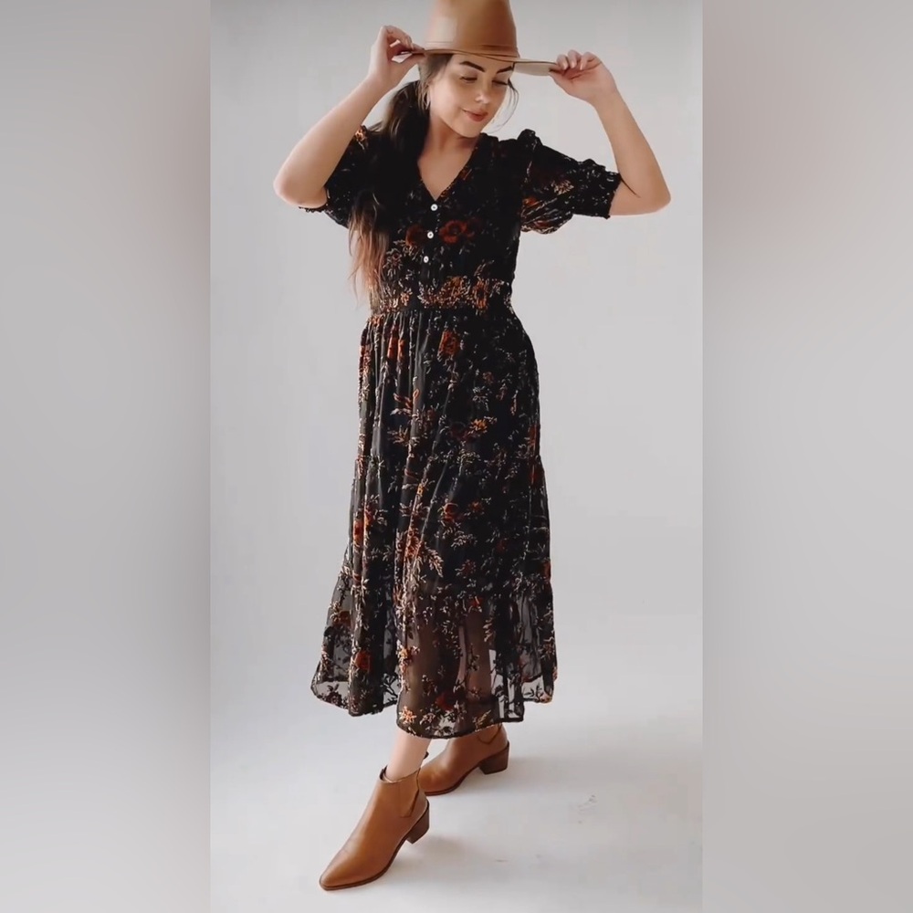 Piper & Scoot The One Dress in Burnout Velvet Floral